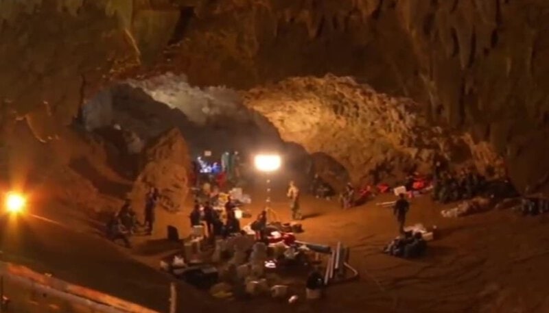 Rescue Equipment In Tham Luang Entrance Chamber Cropped