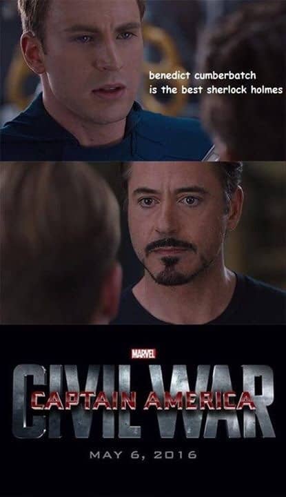 Cap Tony Stark Civil War Sherlock